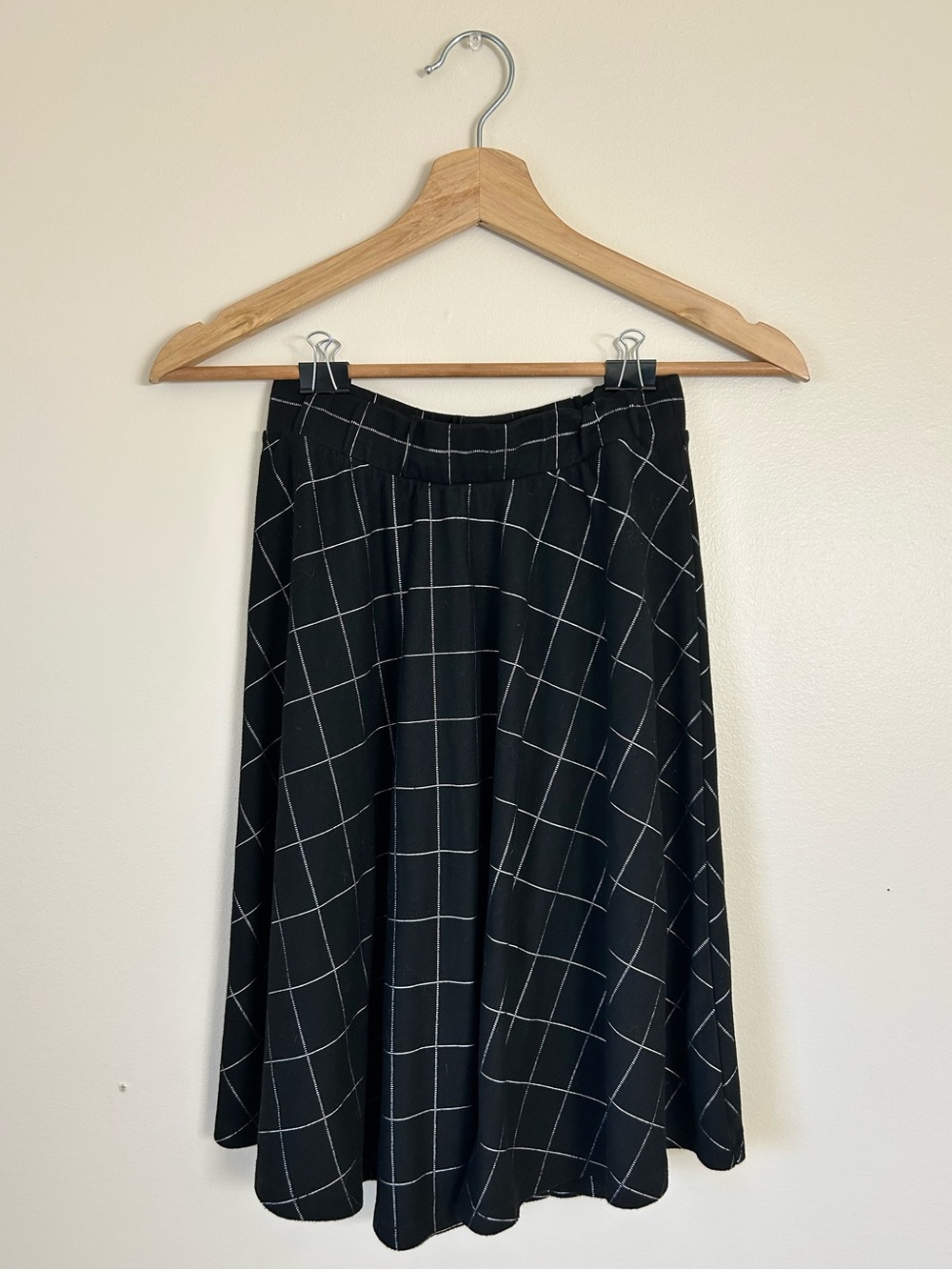 Ricki’s Black Windowpane Skater Skirt